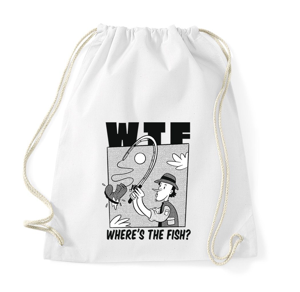 Youth Designz Turnbeutel WTF Fish" Baumwoll Tasche Turnbeutel, mit modischem Print" von Youth Designz