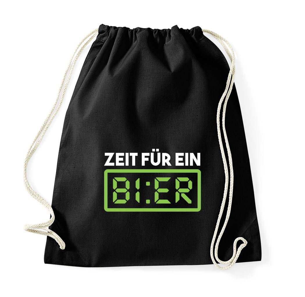 Youth Designz Turnbeutel Zeit Bier" Baumwoll Tasche Turnbeutel, mit lustigem Print" von Youth Designz