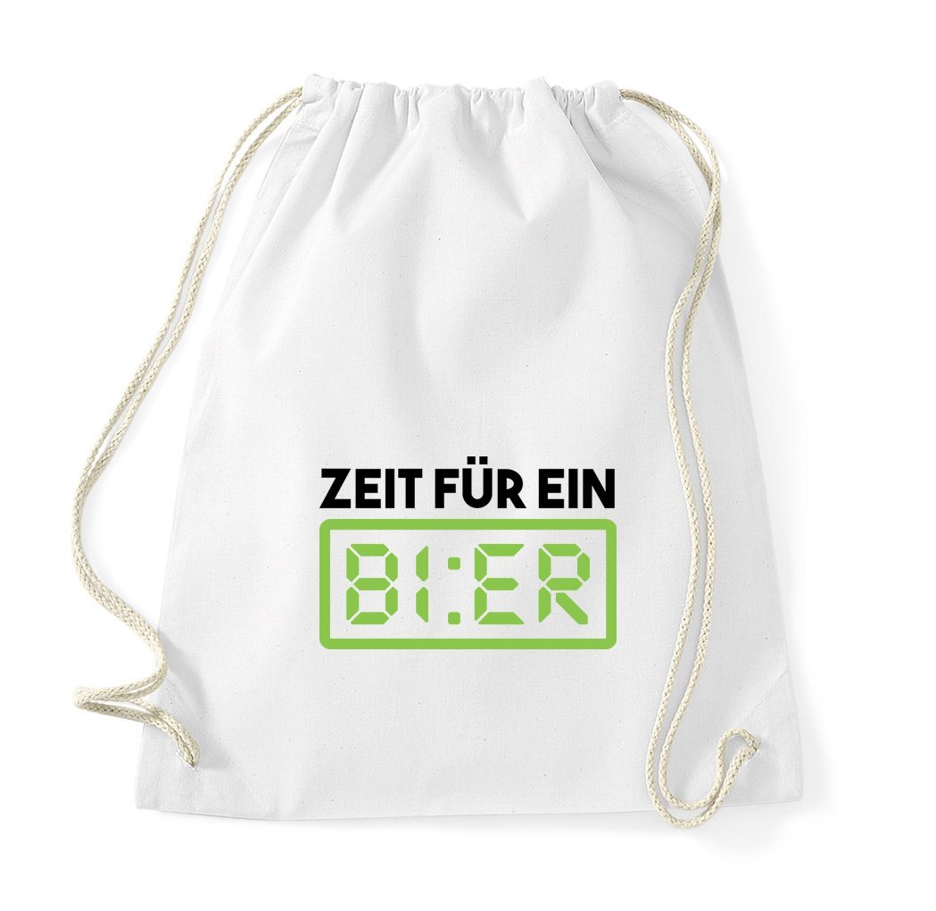 Youth Designz Turnbeutel Zeit Bier" Baumwoll Tasche Turnbeutel, mit lustigem Print" von Youth Designz