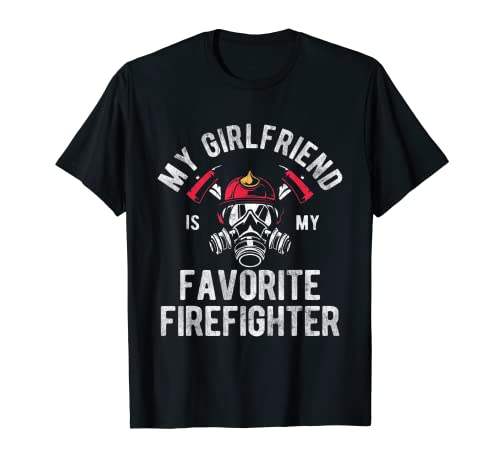 Herren Feuer Meine Freundin ist mein Lieblings-Feuerwehrmann T-Shirt von Youth Firefighter Fire Department Fire Truck