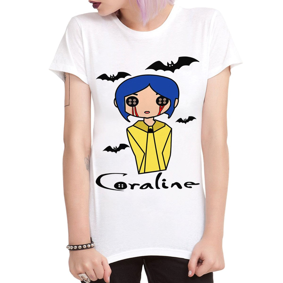 Coraline in Nightmare Land T-Shirt/100% Baumwolle Herren Damen Alle Größen | Cor-745301 von YouthWindsInc