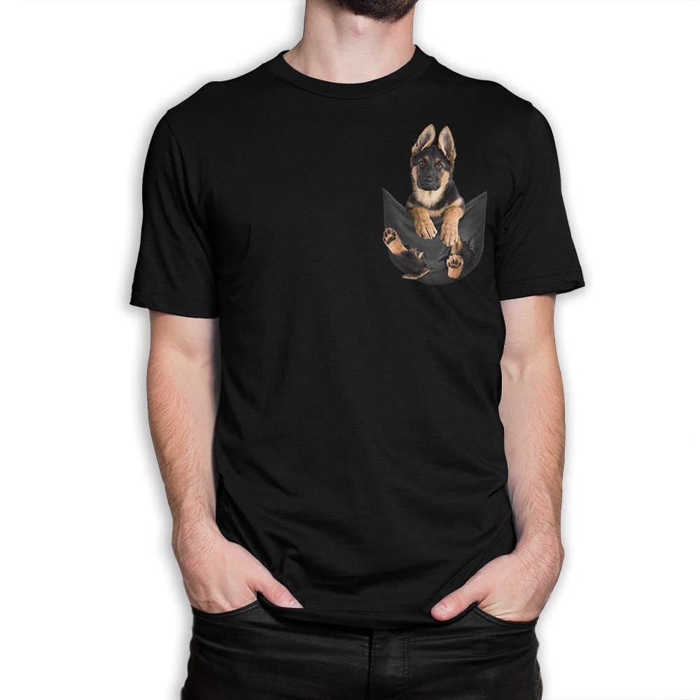 Deutscher Schäferhund in Der Tasche T-Shirt/Baumwolle Herren Damen Alle Größen | Yw-168 von YouthWindsInc