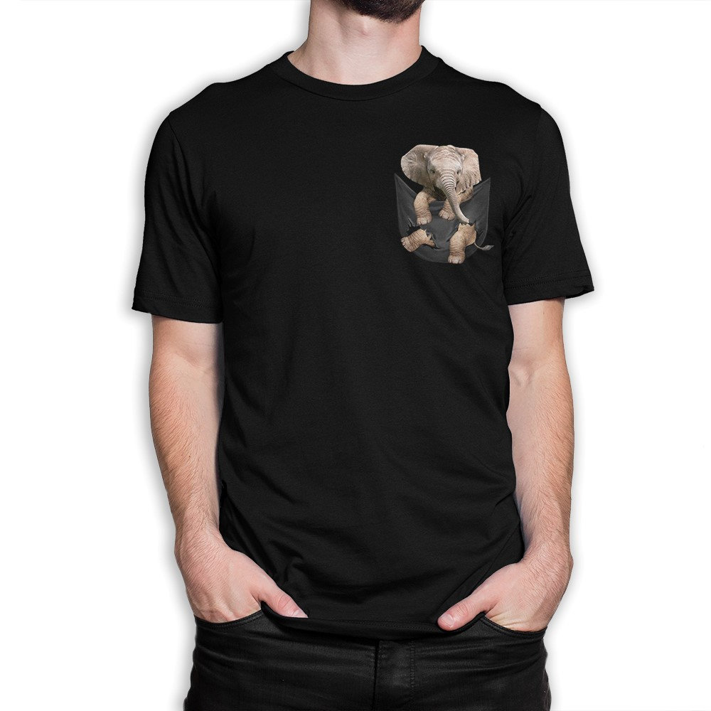 Kleiner Elefant in Einer Tasche T-Shirt/100% Baumwolle Herren Damen Alle Größen | Yw-166 von YouthWindsInc