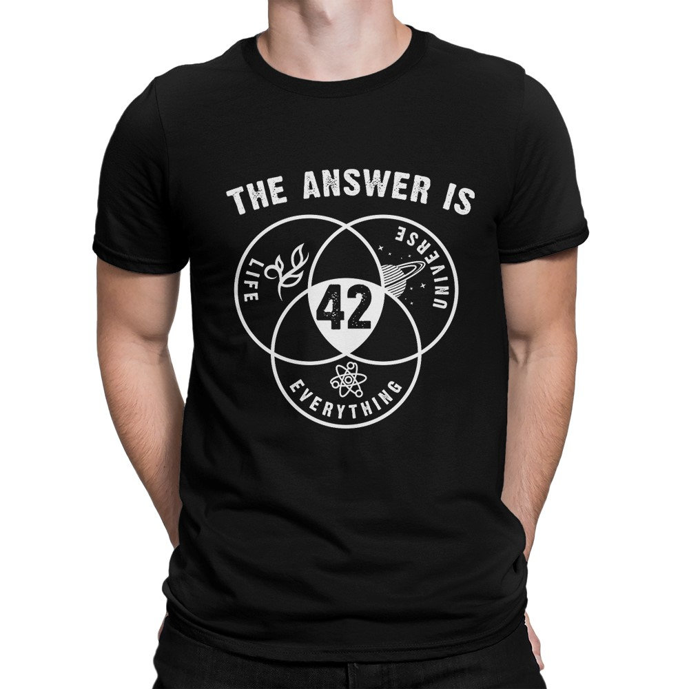 Per Anhalter Durch Die Galaxis The Answer Is 42 T-Shirt/100 % Baumwolle Herren Damen Alle Größen | Yw-312 von YouthWindsInc