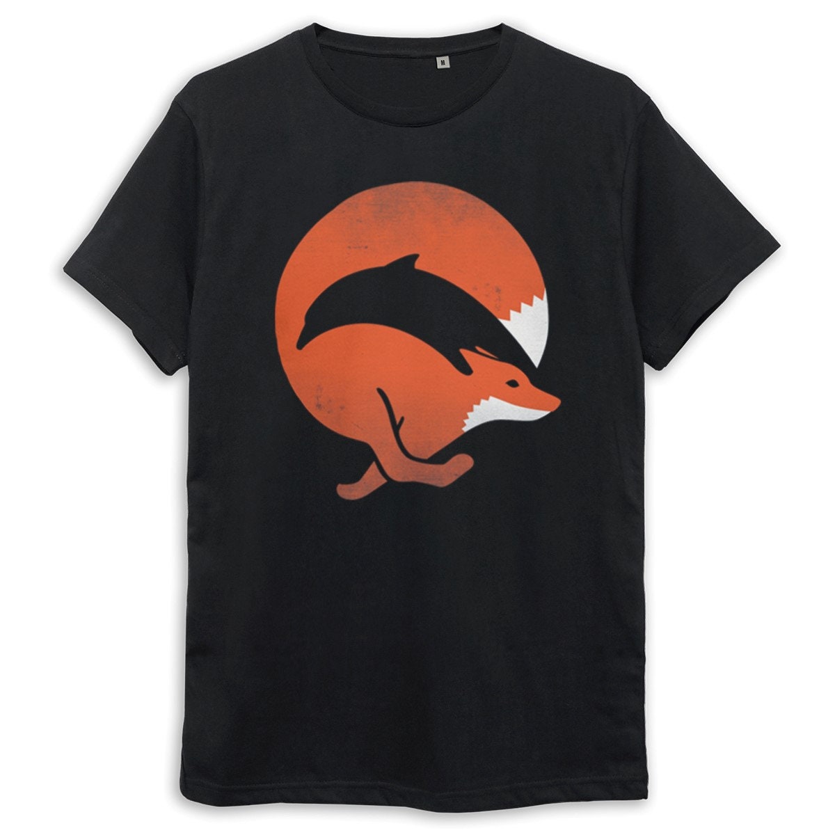 Rotfuchs Und Delfin T-Shirt/100% Baumwolle Herren Damen Alle Größen | Yw-112 von YouthWindsInc