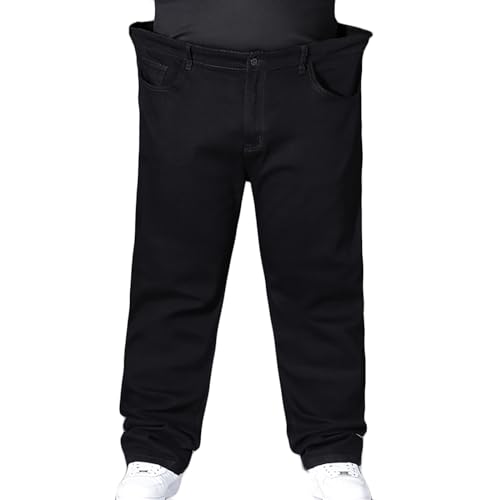 Herren Hip Hop Jeanshose Baggy Jeans Denim Cargohosen Lange Loose Fit Hose Streethose(Size:44W,Color:Schwarz) von Youthful flying