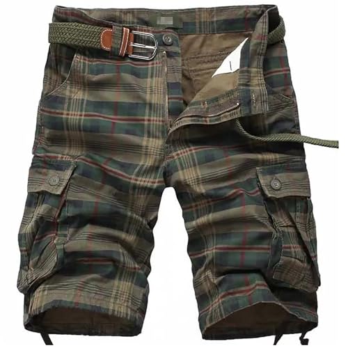 Youthful flying Herren Cargo Shorts Kurze Hose Bermuda Sommer Herrenshorts Casual Multi Pockets Outdoor Hosen(Size:44W,Color:Grün) von Youthful flying