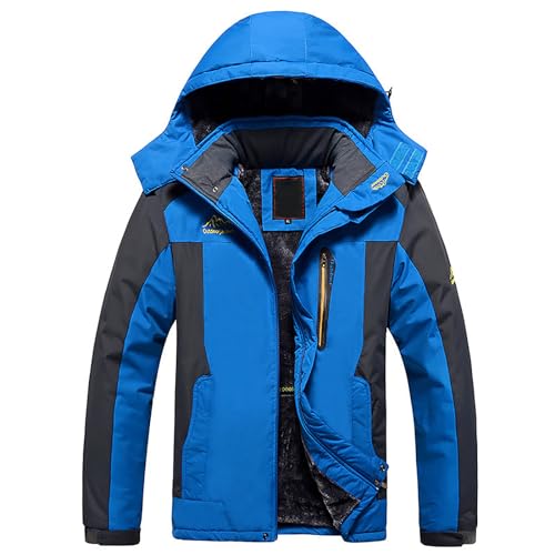 Youthful flying Herren Winddichte Ski Jacke Winter Warm Wandern Skijacke Snowboard Mantel mit Kapuze(Size:3XL,Color:Blau) von Youthful flying