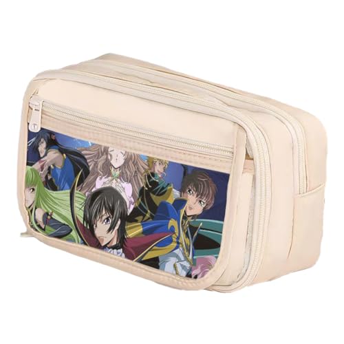 Youxy Anime Federmäppchen Kinder Lelouch Lamperouge Pencil Case Cartoon Gedruckt Federtasche Mäppchen Große Kapazität Schreibwaren für Studenten von Youxy