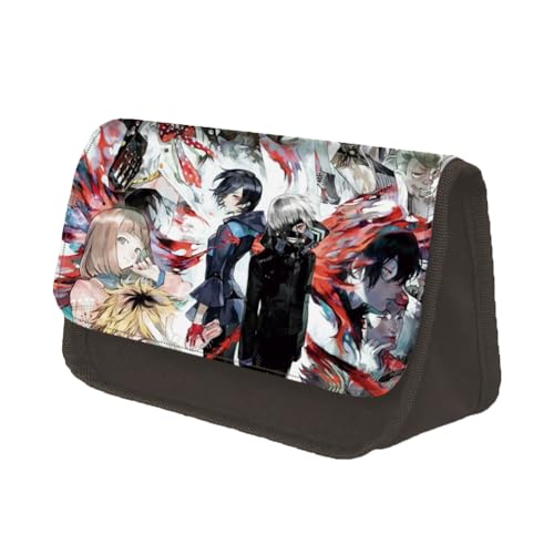 Youxy Anime Kaneki Ken Federmäppchen Kirishima Toka/Kamishiro Rize Stiftebox Große Kapazität Federmäppchen Cartoon Schreibwaren Tasche Schulbedarf für Mädchen Jungen, Typ 13, Federmäppchen von Youxy