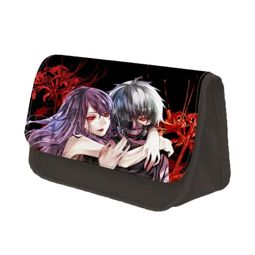 Youxy Anime Kaneki Ken Federmäppchen Kirishima Toka/Kamishiro Rize Stiftebox Große Kapazität Federmäppchen Cartoon Schreibwaren Tasche Schulbedarf für Mädchen Jungen, Typ 4, Federmäppchen von Youxy