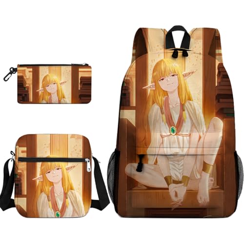 Youxy Frieren Rucksack 3-teiliges Set Anime Himmel/Fern Schulranzen mit Federmäppchen Crossbody Tasche Cartoon 3D Gedruckt Schulbedarf für Mädchen Jungen, Typ 8 Youxy Frieren Rucksack 3-teiliges Set Anime Himmel/Fern Schulranzen mit Federmäppchen Crossbody Tasche Cartoon 3D Gedruckt Schulbedarf für Mädchen Jungen, Typ 8 von Youxy
