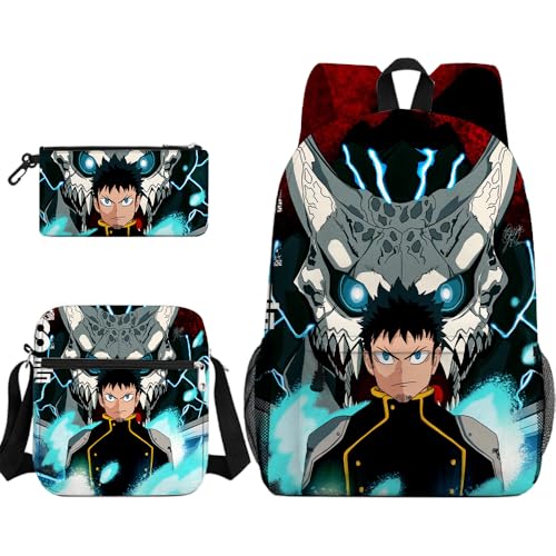 Youxy Kafka Hibino Rucksack 3-teiliges Set Anime Kikoru Shinomiya Schulranzen mit Umhängetasche Federmäppchen Cartoon 3D Gedruckt Schulbedarf für Mädchen Jungen, Typ 9 von Youxy