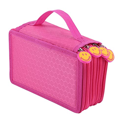 Youyijia Großformatiges Federmäppchen Satch Mäppchen groß Schlamperbox Taschenbeutelhalter Schreibwaren Schreibtisch Organizer mit Trennfach Reißverschlussfach für Kinder Erwachsene (Rosarot) von Youyijia