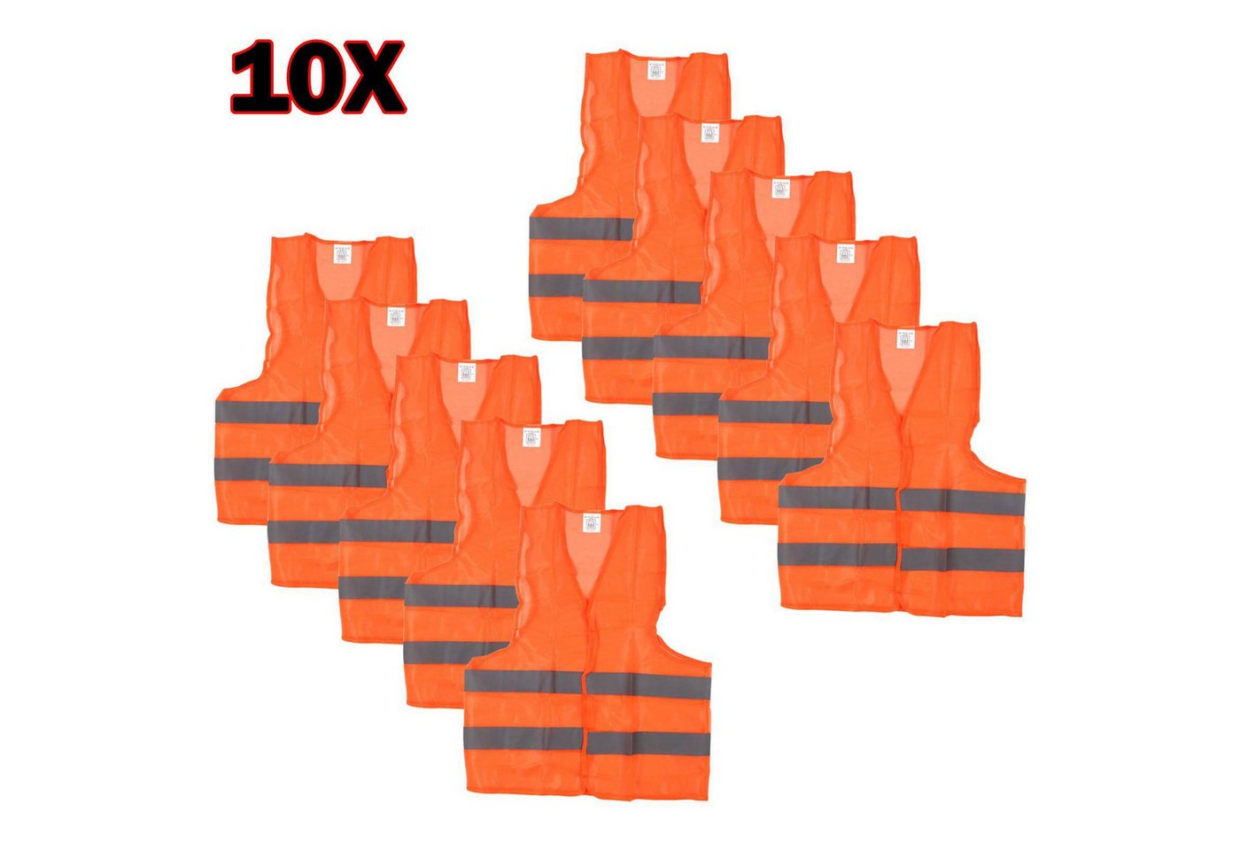 Youyijia Warnweste 10 Warnweste Orange Warnwesten Unfallweste Sicherheits Warnschutz von Youyijia