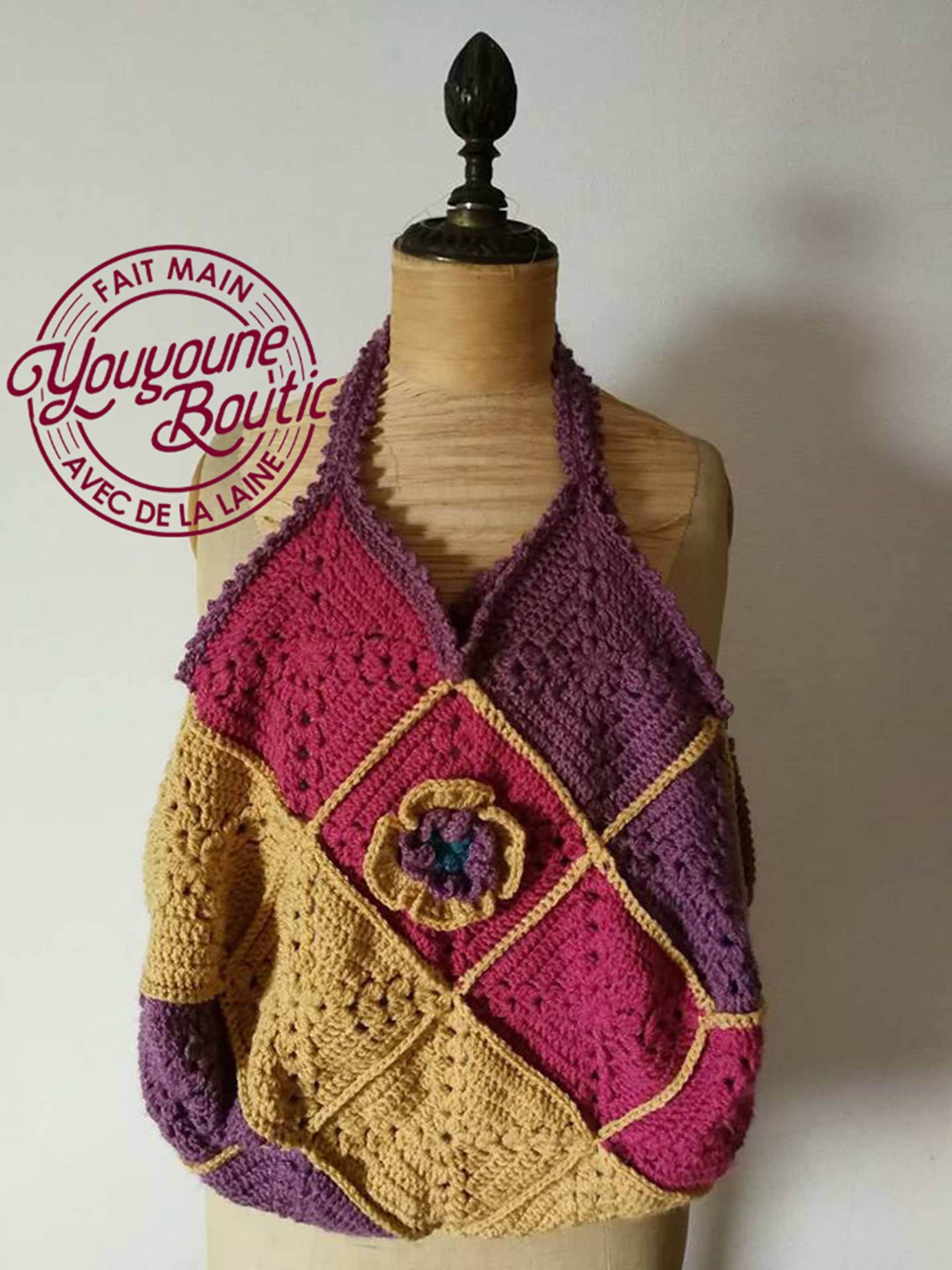 Gehäkelte Handtasche/Häkeln Tragetasche/Häkeln Umhängetasche/Wolltasche/stricken Handgefertigte Tasche/Granny Square Handtasche von YouyouneBoutic