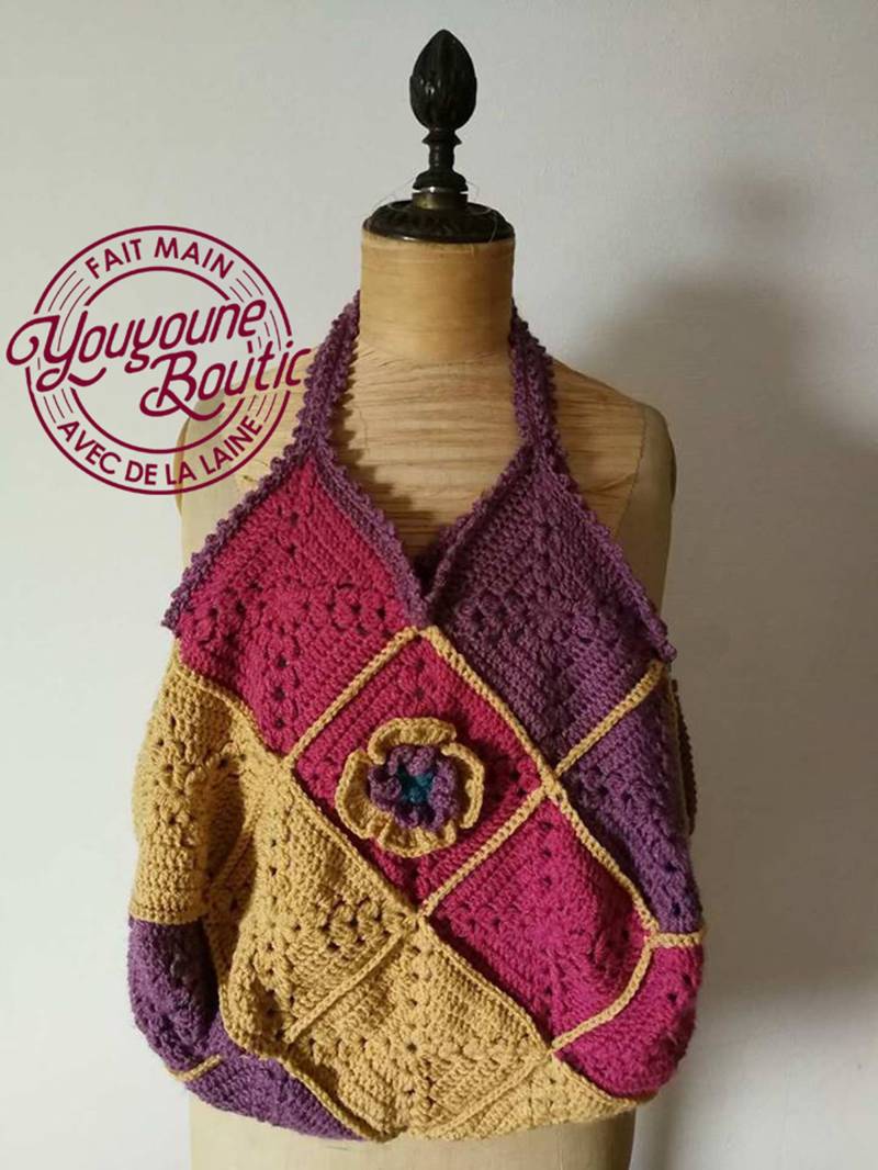 Gehäkelte Handtasche/Häkeln Tragetasche/Häkeln Umhängetasche/Wolltasche/stricken Handgefertigte Tasche/Granny Square Handtasche von YouyouneBoutic