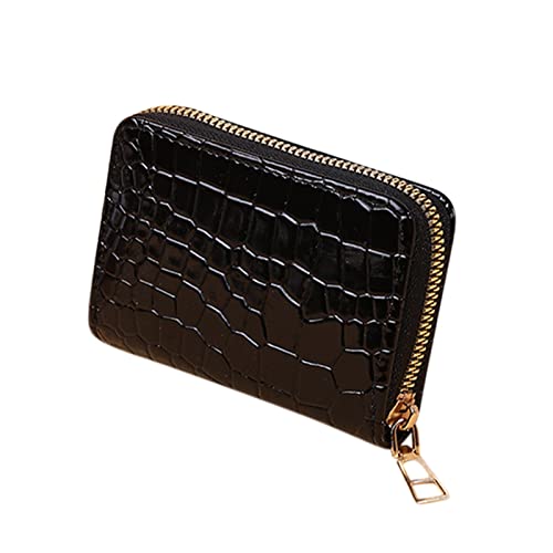 Brieftasche Herren Klein Ohne Münzfach Frauen Mini tragbare Kartenaufbewahrungstasche Kartenhalter Schlüsselaufbewahrungstasche Geldbeutel Schlüssel-Mini-Geldbörse mit Reißverschluss (Black, One Size) von Youyu77