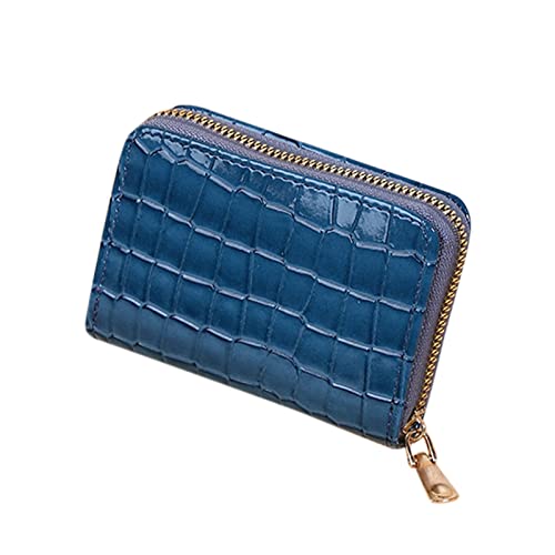 Brieftasche Herren Klein Ohne Münzfach Frauen Mini tragbare Kartenaufbewahrungstasche Kartenhalter Schlüsselaufbewahrungstasche Geldbeutel Schlüssel-Mini-Geldbörse mit Reißverschluss (Blue, One Size) von Youyu77