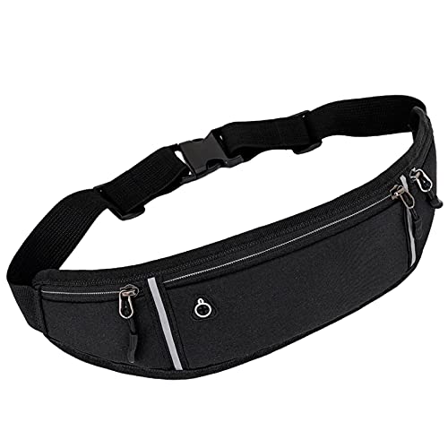 Hüfttaschen Für Frauen Gürtel zum Laufen Taille Handytasche Halter zum Laufen Pack Fanny Hüfttaschen Schlüsseletui mit Geldscheinfach (Black, One Size) von Youyu77