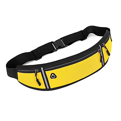 Hüfttaschen Für Frauen Gürtel zum Laufen Taille Handytasche Halter zum Laufen Pack Fanny Hüfttaschen Schlüsseletui mit Geldscheinfach (Yellow, One Size) von Youyu77