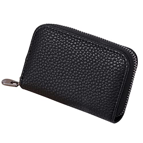 Kitkartenhüllen Damen Mode Reißverschluss ID Lange Brieftasche Einfarbig Frauen Haspe Geldbörse Mehrere Kartenfächer Clutch Bag Männer Handytasche Schlüssel-Multifunktionsetui (Black, One Size) von Youyu77