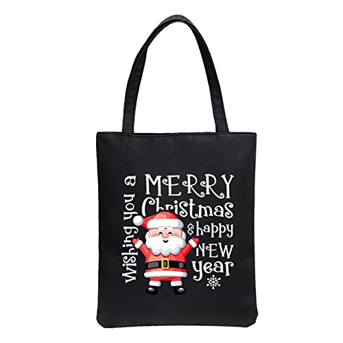 Papiertragen Taschen Männer und Frauen Umhängetasche Mode einfache Trend Cartoon niedliche Weihnachten Bedruckte Segeltuchtasche Schlüsseletui mit Schlüsselring und RFID-Schutz (I, One Size) von Youyu77