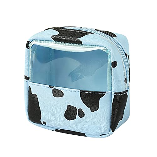 Schultergurt Für Taschen Schwarz Silber transparente tragbare Reisekosmetik-Aufbewahrungstasche wasserdichte Aufbewahrungstasche für Toilettenartikel Münzfach für den Schlüssel (Blue, One Size) von Youyu77