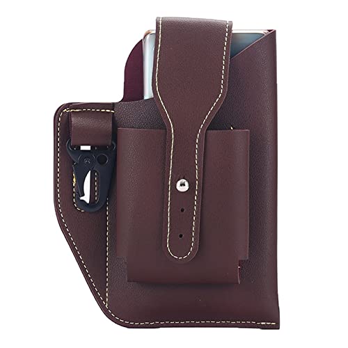 Taktische Hüfttaschen Herren Mode Geldbörse Tasche Einfarbig Haspe Kunstleder Neutral Brieftasche Telefon Hüfttaschen Tasche Damen Handheld-Tasche mit Riemen (B, A) von Youyu77