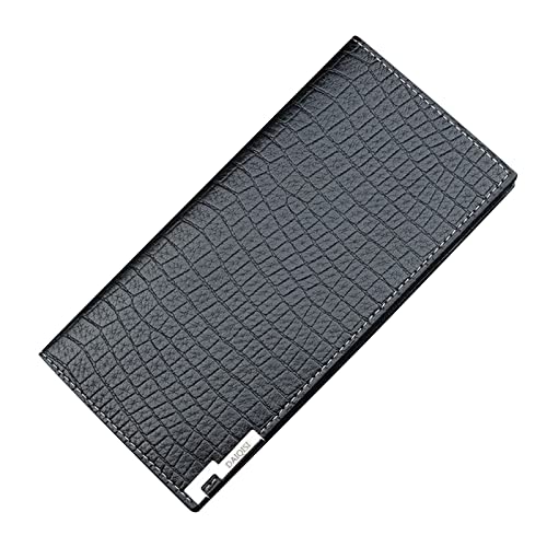 Youyu77 Brieftasche Damen Groß Glitzer Mode Lange Brieftasche Kunstleder Männer Business Offene Geldbörse Mehrere Kartenfächer Clutch Bag Schlüsseltaschen-Geldbeutel (Black, One Size) von Youyu77