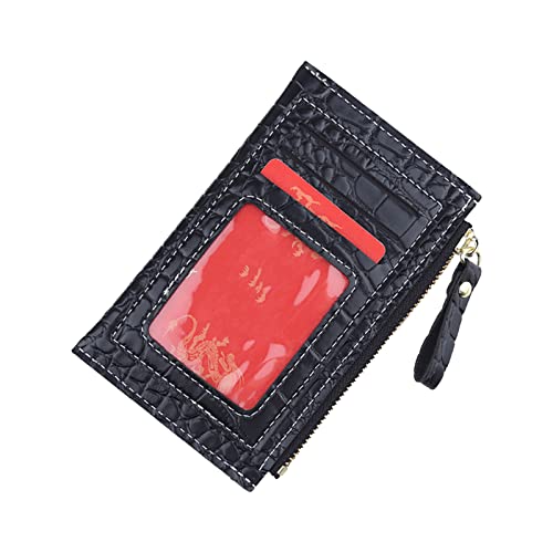 Youyu77 Brieftasche Kartenetui Mode Frauen ID Kurze Brieftasche Einfarbige Tasche Reißverschluss Geldbörse Mehrere Kartenfächer Clutch Bag Damen Handtasche (Black, One Size) von Youyu77