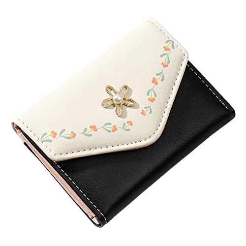 Youyu77 Für Frauen Kleine Mode Geldbörse Spleißen Multi Card Bag Damen Geldbörse Clutch Bag Geldbörse mit Schlüssel-RFID-Kartenetui (Black, One Size) von Youyu77