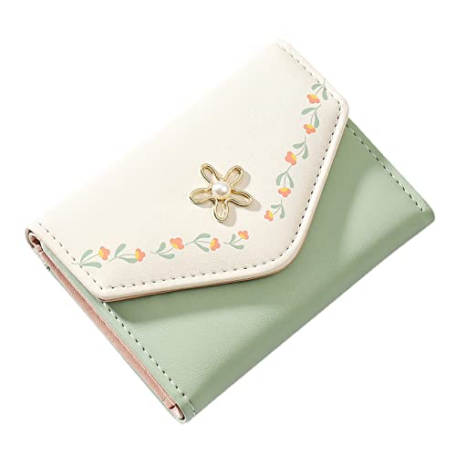 Youyu77 Für Frauen Kleine Mode Geldbörse Spleißen Multi Card Bag Damen Geldbörse Clutch Bag Geldbörse mit Schlüssel-RFID-Kartenetui (Mint Green, One Size) von Youyu77