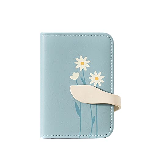 Youyu77 Herren Geldbörsen Damen Kleine Mode Blumendruck Geldbörse Multi Card ID Bag Damen Geldbörse Clutch Bag Schlüsselgeldbörse (Blue, One Size) von Youyu77