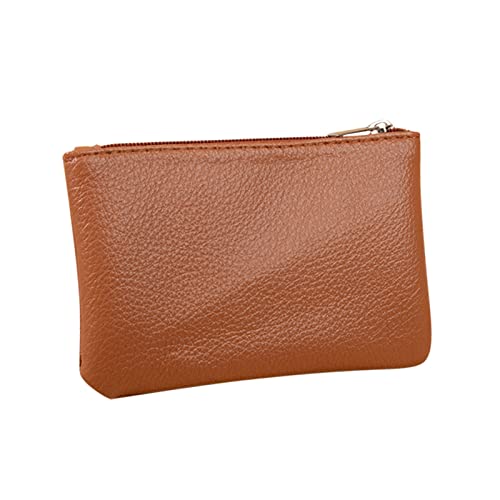 Youyu77 Mini Brieftasche Herren Reißverschluss Lady Wallet Fashion Bag und sehr, leichte und große Brieftasche Schlüsseletui mit Schlüsselring und Münzfach (Brown, One Size) von Youyu77
