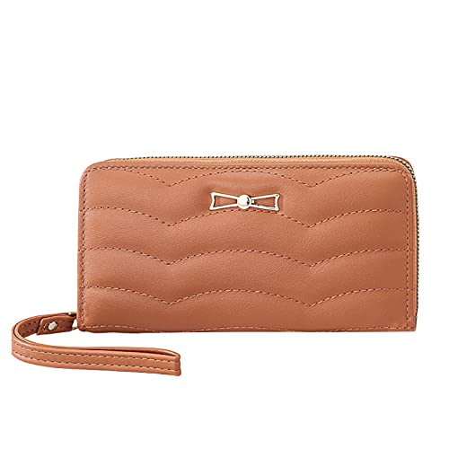 Youyu77 Mini Brieftasche Herren Reißverschluss Mode Frauen ID Lange Brieftasche Tasche Fliege Reißverschluss Geldbörse Mehrere Kartenfächer Clutch Bag Kleines Schlüsseletui (Brown, One Size) von Youyu77