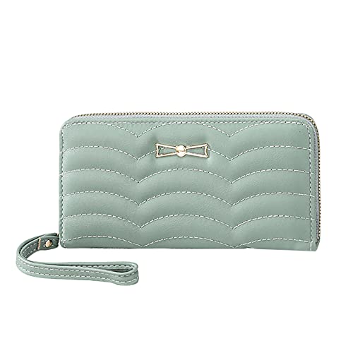 Youyu77 Mini Brieftasche Herren Reißverschluss Mode Frauen ID Lange Brieftasche Tasche Fliege Reißverschluss Geldbörse Mehrere Kartenfächer Clutch Bag Kleines Schlüsseletui (Green, One Size) von Youyu77