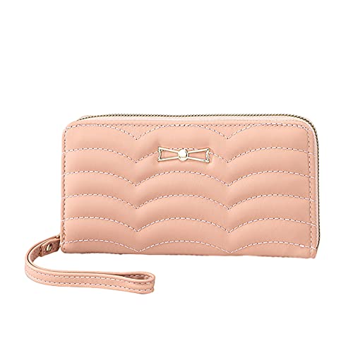 Youyu77 Mini Brieftasche Herren Reißverschluss Mode Frauen ID Lange Brieftasche Tasche Fliege Reißverschluss Geldbörse Mehrere Kartenfächer Clutch Bag Kleines Schlüsseletui (Pink, One Size) von Youyu77