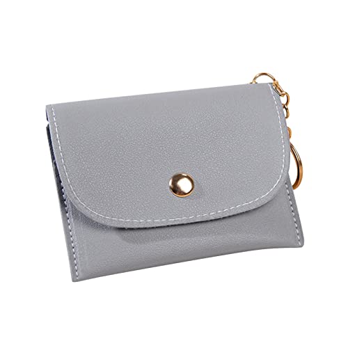 Youyu77 Mini Brieftasche Reißverschluss Frauen Mini Kartenaufbewahrungstasche Kartenhalter Schlüsselaufbewahrungstasche Geldbeutel Schlüsselkartenetui (Grey, One Size) von Youyu77