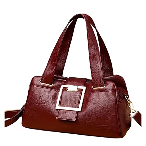 Youyu77 Umhängetaschen Damen Groß Ausgefallen Trend große Kapazität Schultertasche weiches Mehrzweck Damen Tasche Mode Handtasche Schlüsseletui mit praktischem Karabiner (Red, One Size) von Youyu77