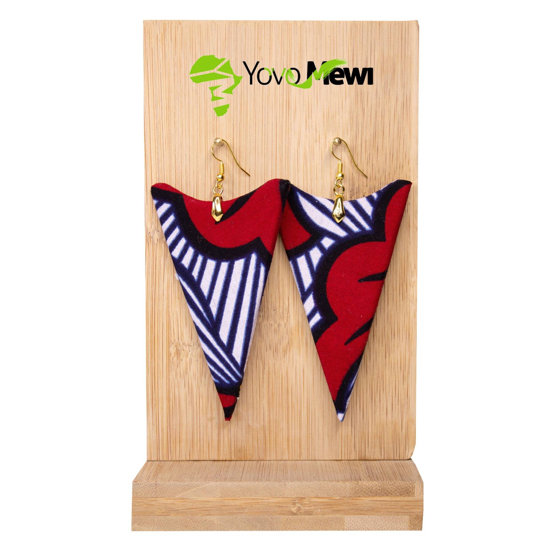 Ohrringe Aus Wachsstoff, Rote Und Weiße Hochzeitsblumen, Dreiecksform, Wachsschmuck Nr. 140 von YovoMewi