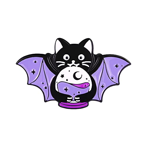 Cartoon kleine Tiere se kleine Katze Brosche Fledermaus Schmetterling lila vielseitiges Zubeh鰎 Brosche Anstecker von Yowablo