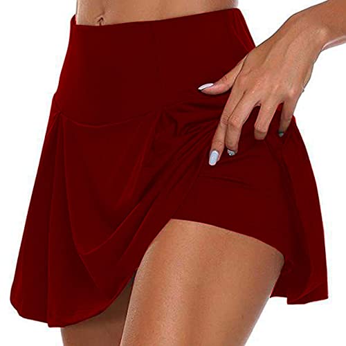 Damen Plissee Tennisrock Shorts hoch taillierte sportliche Golf Skorts Workout Sport Yoga Röcke Röcke Bleistiftröcke von Yowablo