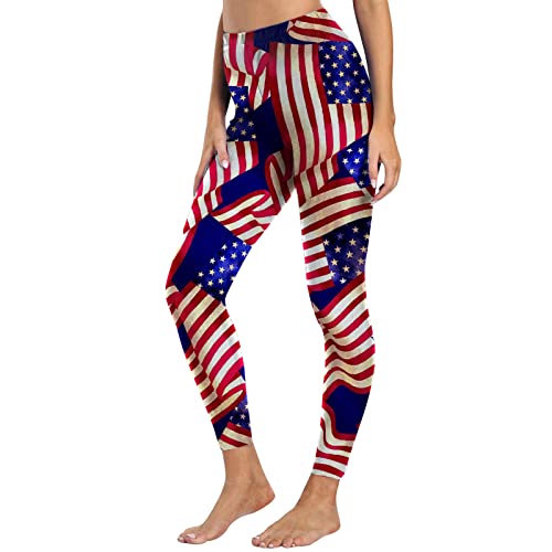 Frauen patriotische USA amerikanische Flagge benutzerdefinierte Farbe Leggings dünne Hosen für Yoga Running Pilates Damenhose Mit Gummizug Und Weiterem Bein von Yowablo