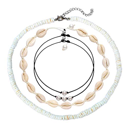 Halskette Shell Pearl Choker Halskette für Frauen Hawaiian Seashell Pearls Choker (J) von Yowablo