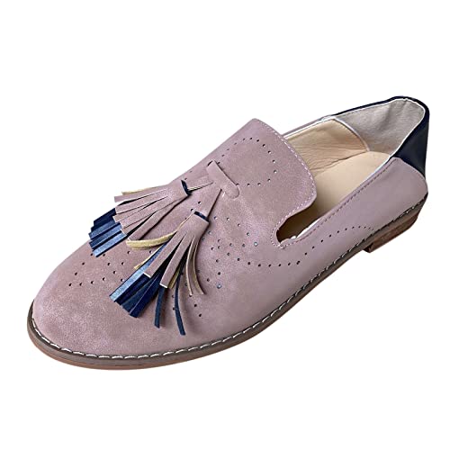 Mode-Herbst-Frauen-beiläufige Schuh-Flacher niedriger Absatz-Hohle Quasten-bequemer Beleg auf Rennrad Schuhe Damen von Yowablo