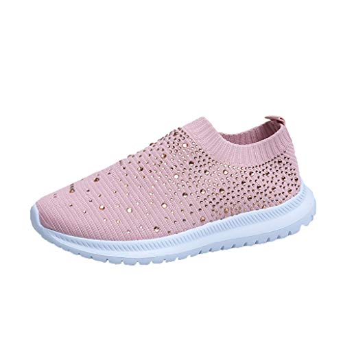 Schuhe Frauen Sommer Mode Casual Flying Woven Mesh One Pedal Einzelschuhe (38,Rosa) von Yowablo