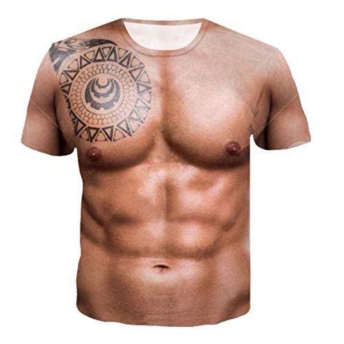 T-Shirt Männer Frauen Holiday Shirt Rude Stag Party Kostüm 3D Offensive Boobs Printed (L,4Braun) von Yowablo