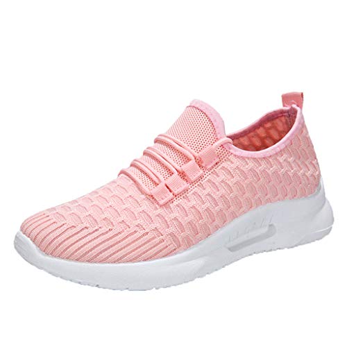 Turnschuhe Frauen Outdoor Wanderschuhe Mode Laufen Atmungsaktive Mesh Sportschuhe (38,Rosa) von Yowablo