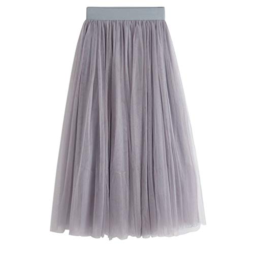 Tutu 50er Jahre Tüllrock Tutu Petticoat Tanzkleid Taile Strand Rock (XL,1Grau) von Yowablo